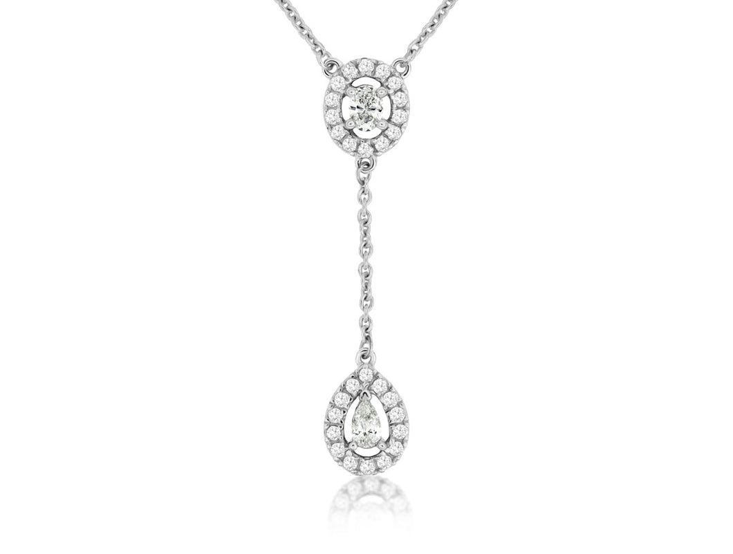 14 Karat White Gold Diamond Necklace