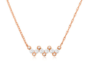 14 Karat Rose Gold Diamond Necklace