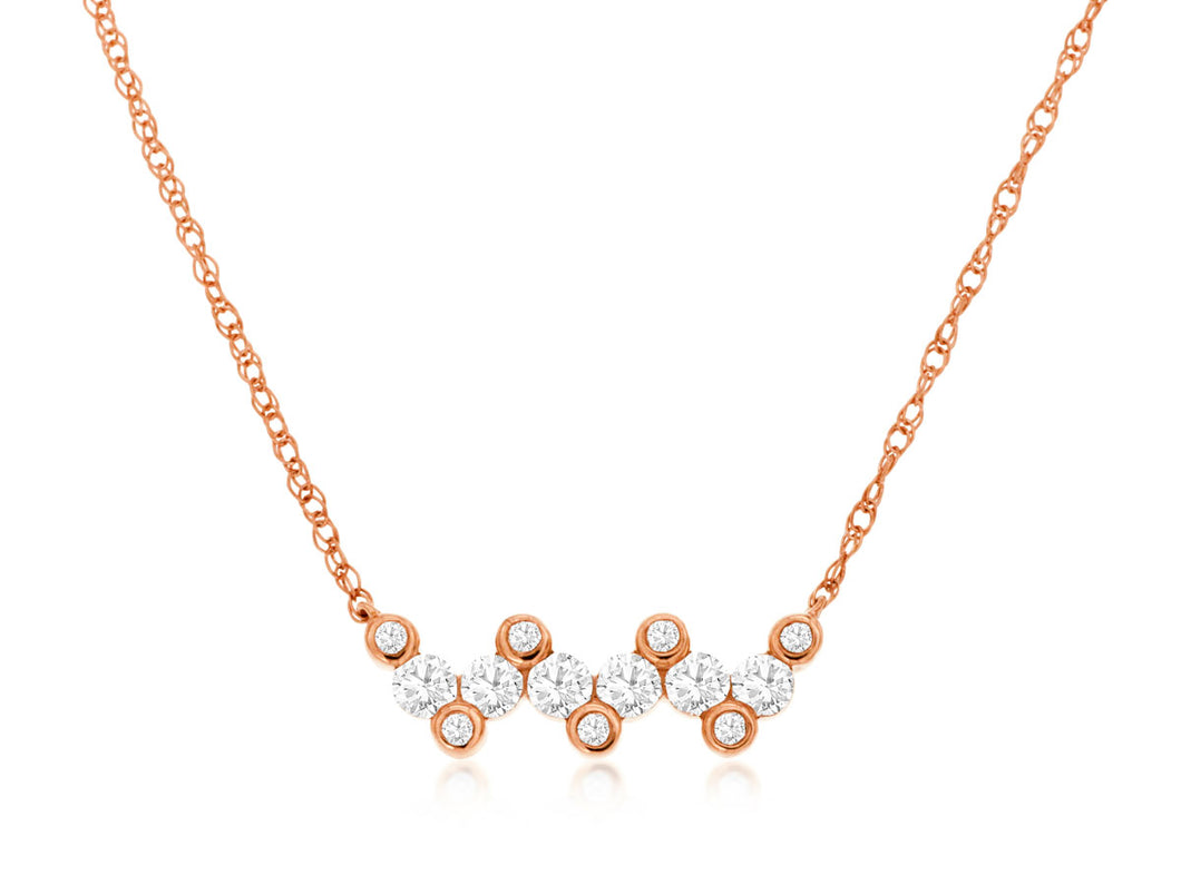 14 Karat Rose Gold Diamond Necklace