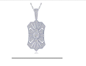 14 Karat White Gold Vintage Diamond Pendant