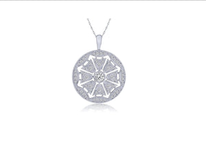 14 Karat White Gold Vintage Diamond Pendant