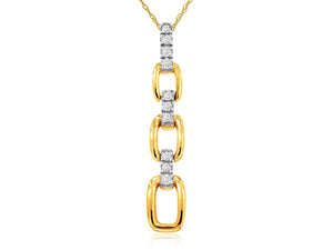 14 Karat Yellow Gold Paperclip Pendant