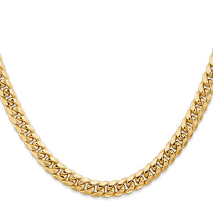 14K Semi-Solid Miami Cuban Chain