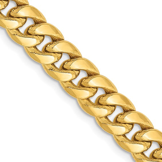 14K Semi-Solid Miami Cuban Chain