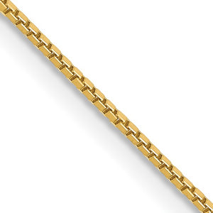 .9mm Box Chain Necklace Solid 14K Yellow Gold 16"