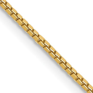1mm Box Chain Necklace Solid 14K Yellow Gold 16"
