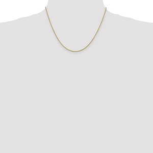 1.05mm Box Chain Necklace Solid 14K Yellow Gold 18"