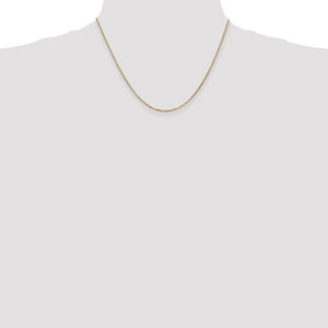 1.4mm Box Chain Necklace Solid 14K Yellow Gold 18"