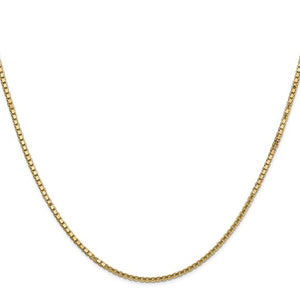 1.5mm Box Chain Necklace Solid 14K Yellow Gold 20"