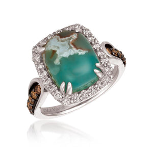 14K Vanilla Gold® Ring | Peacock Aquaprase™ 6 cts. | Chocolate Diamonds® 1/4 cts., Nude Diamonds™ 1/2 cts.
