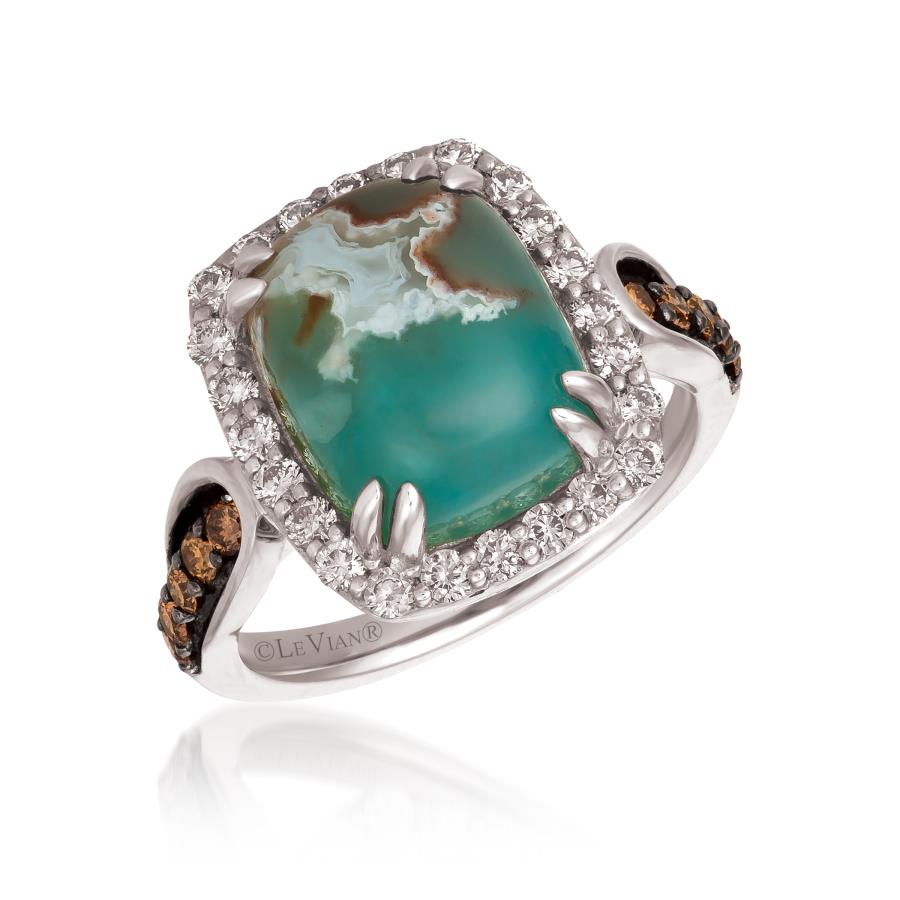 14K Vanilla Gold® Ring | Peacock Aquaprase™ 6 cts. | Chocolate Diamonds® 1/4 cts., Nude Diamonds™ 1/2 cts.