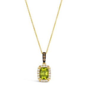 14K Honey Gold™ Pendant | Green Apple Peridot™ 1 1/2 cts. | Chocolate Diamonds® 1/20 cts., Nude Diamonds™ 1/6 cts.