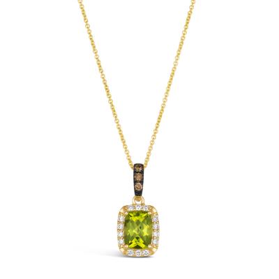 14K Honey Gold™ Pendant | Green Apple Peridot™ 1 1/2 cts. | Chocolate Diamonds® 1/20 cts., Nude Diamonds™ 1/6 cts.