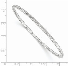 Load image into Gallery viewer, 14k White Gold Textured Slip-on Bangle Bracelet
