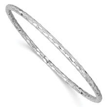 Load image into Gallery viewer, 14k White Gold Textured Slip-on Bangle Bracelet
