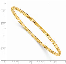 Load image into Gallery viewer, 14k Polished Textured Slip-on Bangle Bracelet

