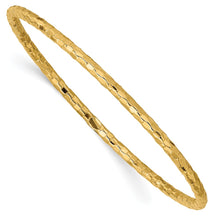 Load image into Gallery viewer, 14k Polished Textured Slip-on Bangle Bracelet
