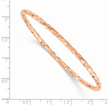 Load image into Gallery viewer, 14K Rose Gold Polished Textured Slip-on Bangle Bracelet
