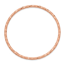 Load image into Gallery viewer, 14K Rose Gold Polished Textured Slip-on Bangle Bracelet
