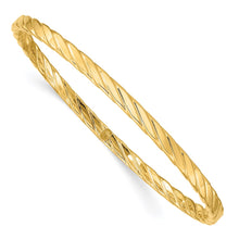 Load image into Gallery viewer, 14K 4mm Textured Twist Slip-on Bangle
