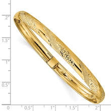 Load image into Gallery viewer, 14k Twisted Diamond-cut Flexible Bangle
