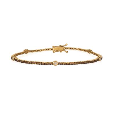 Le Vian 14K Honey Gold™ Bracelet | Vanilla Diamonds® 1/5 cts., Chocolate Diamonds® 1 cts.