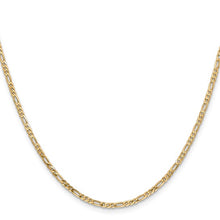 Load image into Gallery viewer, 2.25mm Flat Figaro Chain Necklace Solid 14K Yellow Gold 22&quot;
