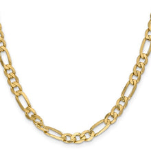Load image into Gallery viewer, 6.25mm Flat Figaro Chain Necklace Solid 14K Yellow Gold 24&quot;
