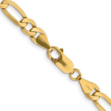 Load image into Gallery viewer, 6.25mm Flat Figaro Chain Necklace Solid 14K Yellow Gold 24&quot;
