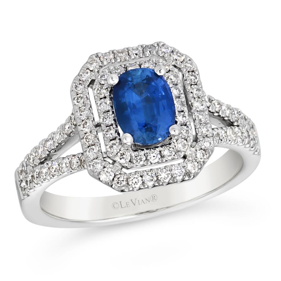 Platinum Ring | Cornflower Sapphire™ 3/4 cts. | Vanilla Diamonds® 1/2 cts.