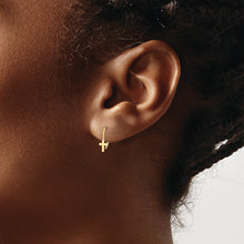Load image into Gallery viewer, 14K Madi K Polished Cross Leverback Earrings
