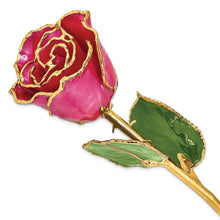 Load image into Gallery viewer, Lacquer Dipped Gold Trim Plum Fuchsia Rose
