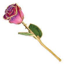 Load image into Gallery viewer, Lacquer Dipped Gold Trim Pink Amethyst Rose
