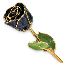 Load image into Gallery viewer, Lacquer Dipped Gold Trim with Glitter On Black Rose
