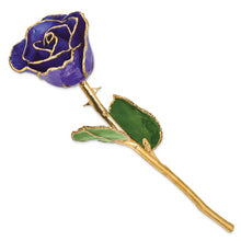 Load image into Gallery viewer, Lacquer Dipped Gold Trim Blue Violet Pearl Rose
