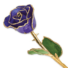 Load image into Gallery viewer, Lacquer Dipped Gold Trim Blue Violet Pearl Rose

