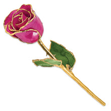 Load image into Gallery viewer, Lacquer Dipped Gold Trim Fuchsia Rose
