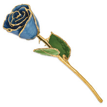 Load image into Gallery viewer, Lacquer Dipped Gold Trimmed Navy Pearl Rose
