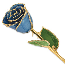 Load image into Gallery viewer, Lacquer Dipped Gold Trimmed Navy Pearl Rose
