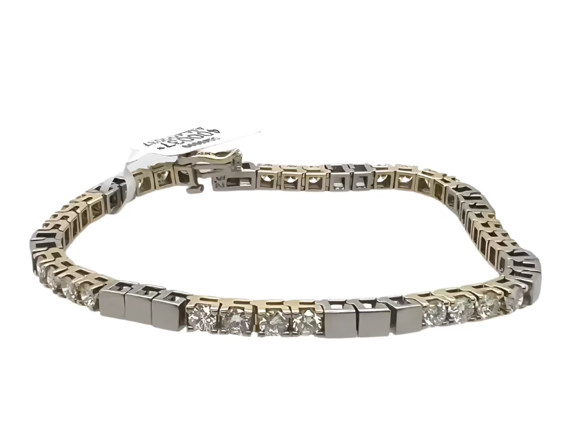 3.60 Carat Total Weight Two-Tone Diamond Bracelet