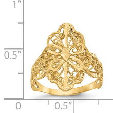 Load image into Gallery viewer, 14K Diamond Cut Filigree Ring
