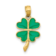 Load image into Gallery viewer, 14K 4-Leaf Clover Enameled Pendant
