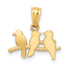 Load image into Gallery viewer, 14k Polished Three Birds on a Branch Pendant
