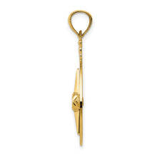 Load image into Gallery viewer, 14k Diamond-cut Polished Compass Pendant
