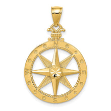 Load image into Gallery viewer, 14k Diamond-cut Polished Compass Pendant
