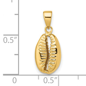 14k Polished 3-D Cowrie Shell Pendant