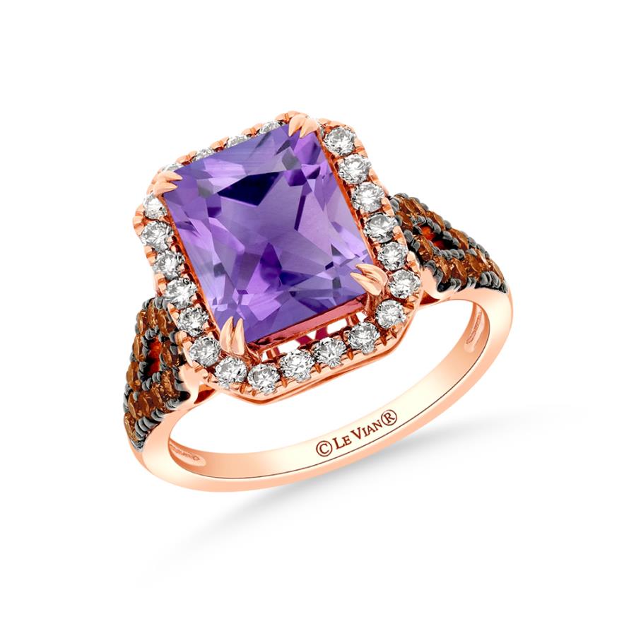 14K Strawberry Gold® Ring | Grape Amethyst™ 3 1/4 cts. | Chocolate Diamonds® 3/8 cts., Nude Diamonds™ 3/8 cts.