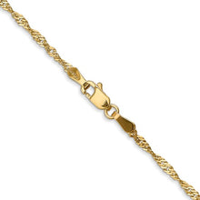 Load image into Gallery viewer, 1.70mm Singapore Chain Necklace Solid 14K Yellow Gold 18&quot;
