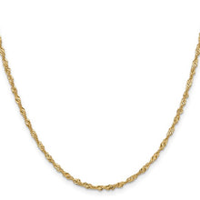Load image into Gallery viewer, 2mm Singapore Chain Necklace Solid 14K Yellow Gold 18&quot;
