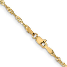 Load image into Gallery viewer, 2mm Singapore Chain Necklace Solid 14K Yellow Gold 18&quot;
